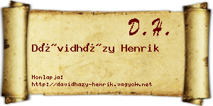 Dávidházy Henrik névjegykártya