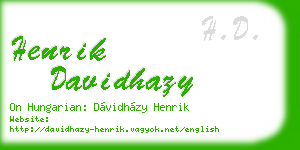 henrik davidhazy business card